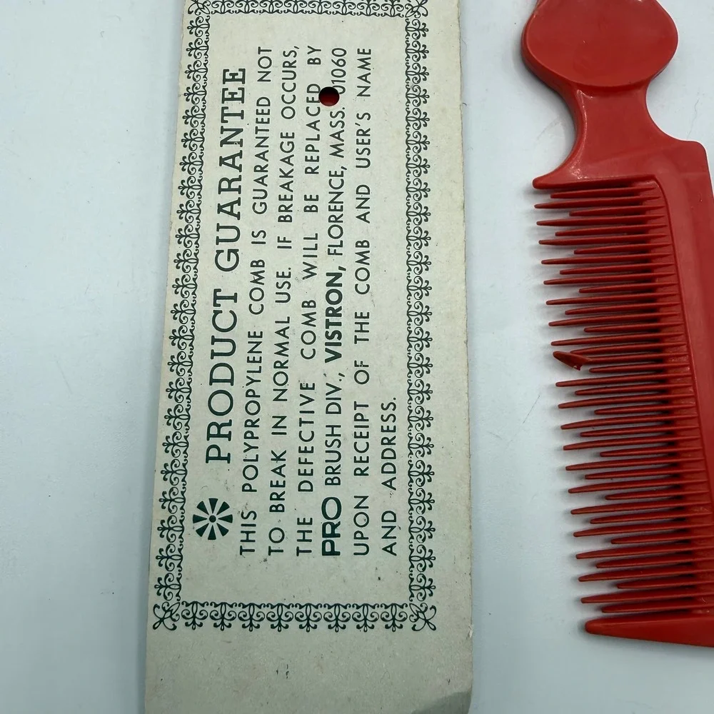 PRO Tease Vintage‎ Red Styling Comb Double Duty Hair Tool 1158